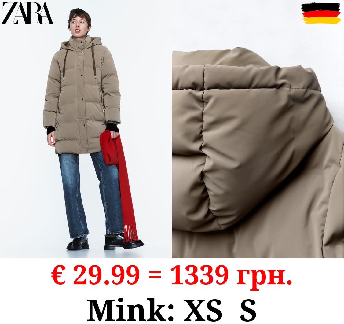 HOODED PUFFER ANORAK WITH WIND PROTECTION