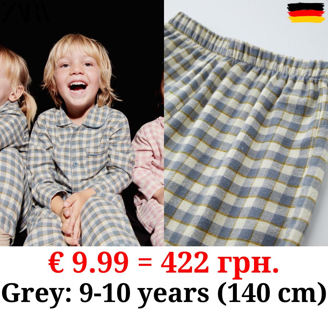 6-14 YEARS/ GINGHAM FLANNEL PYJAMAS