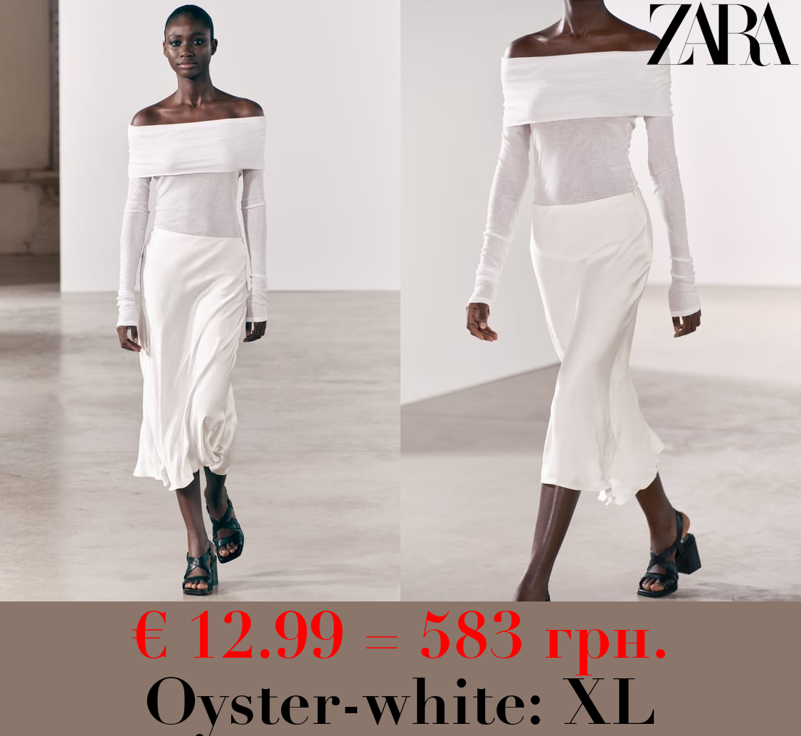 ZW COLLECTION SATIN MIDI SKIRT