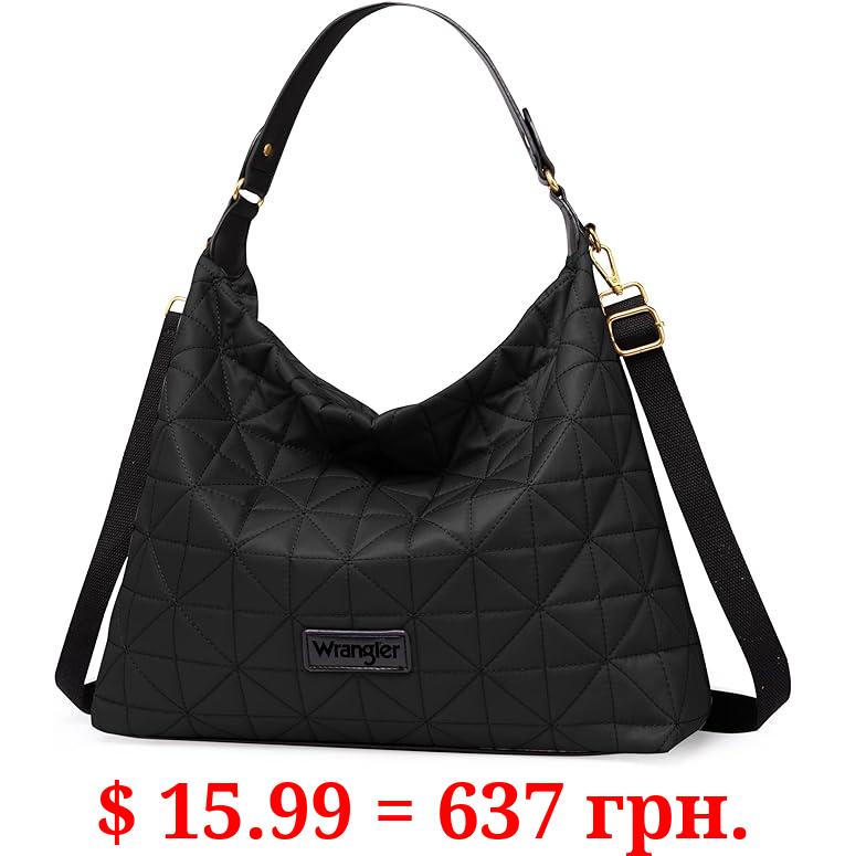 Wrangler Quilted Hobo Purses and Handbags for Women Shoulder Crossbody Bags