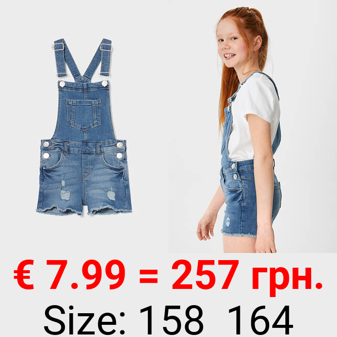 Jeans-Latzshorts