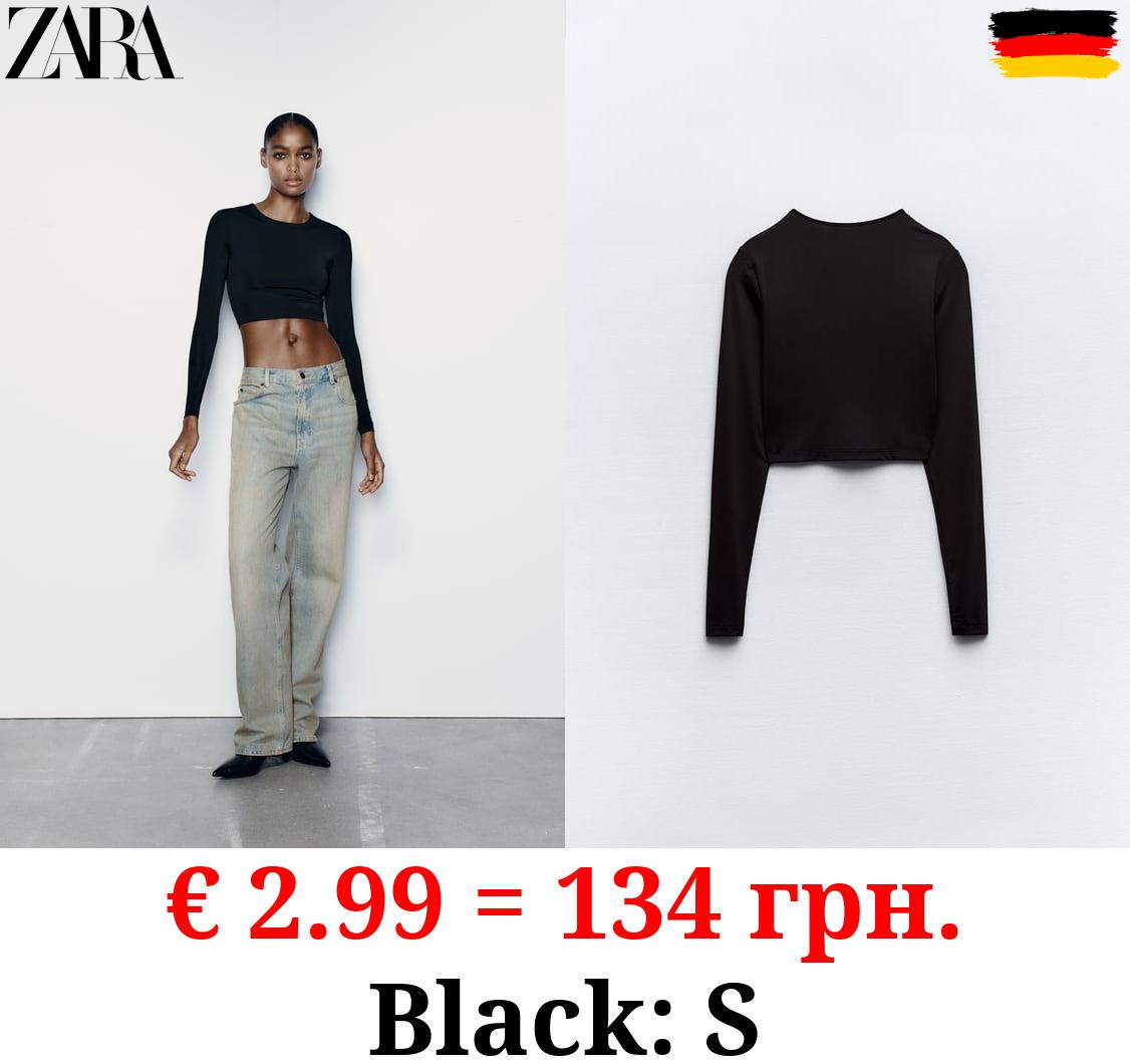 CROPPED POLYAMIDE T-SHIRT