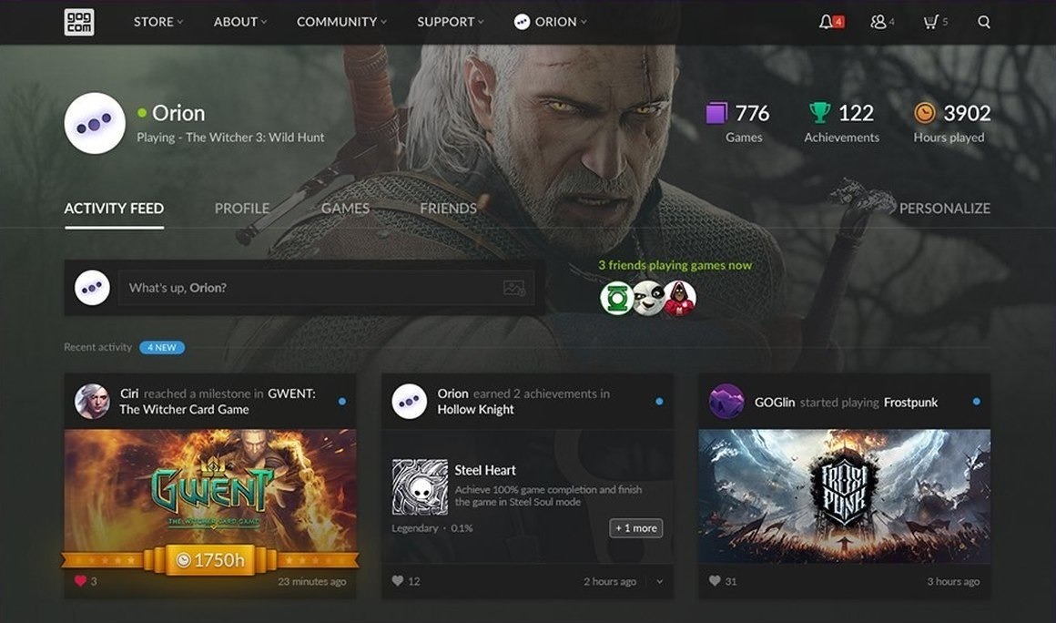 Играх пользователи. GOG игры. GOG профиль. Профиль в игре. Profile игры.