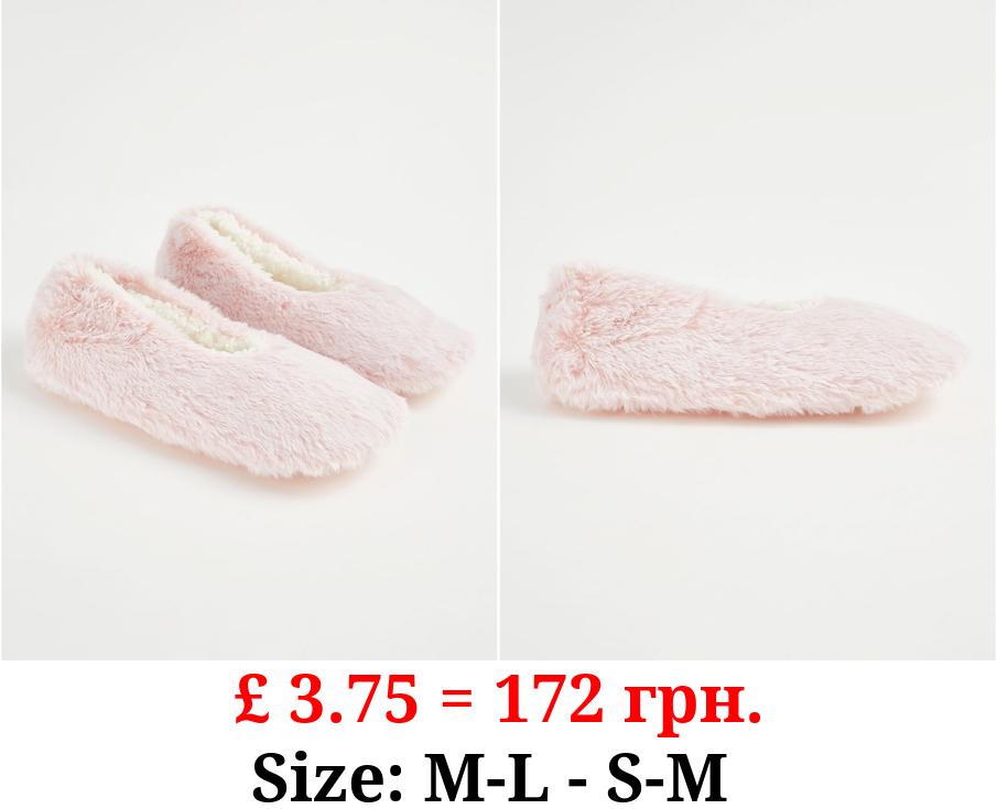 Pink Faux Fur Slippers