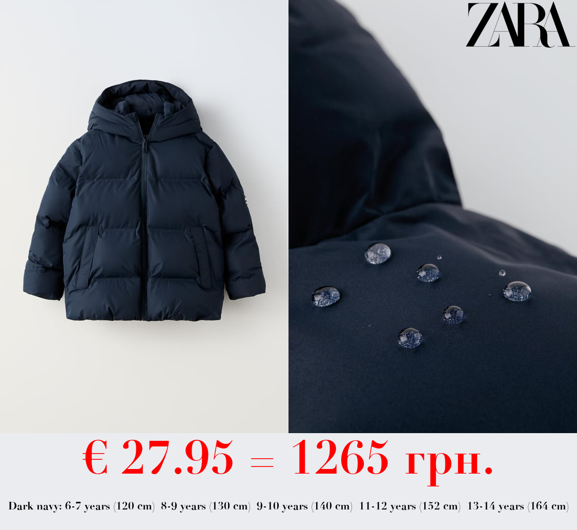 WATER-REPELLENT DOWN JACKET WITH LABEL