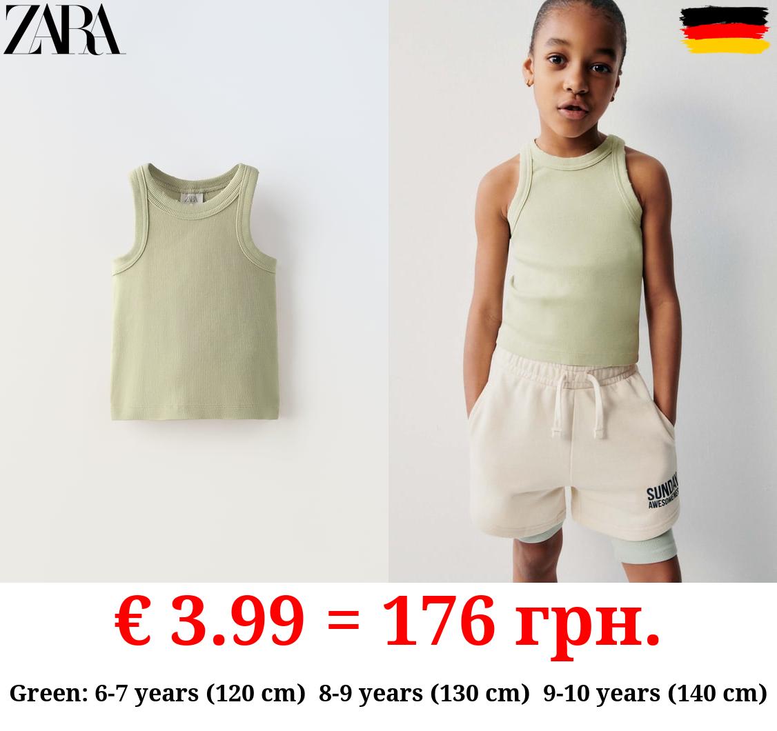 FADED-EFFECT RIB T-SHIRT