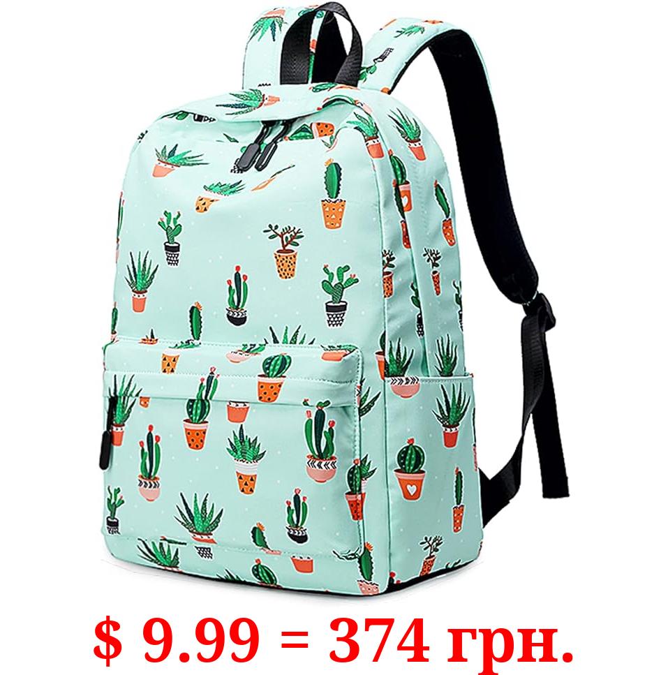 LIMHOO School Backpack for Teen Girls, Teenagers School Bags, Women Work/Business/Travel Rucksack 14Inch Laptop Bag (Cactus)