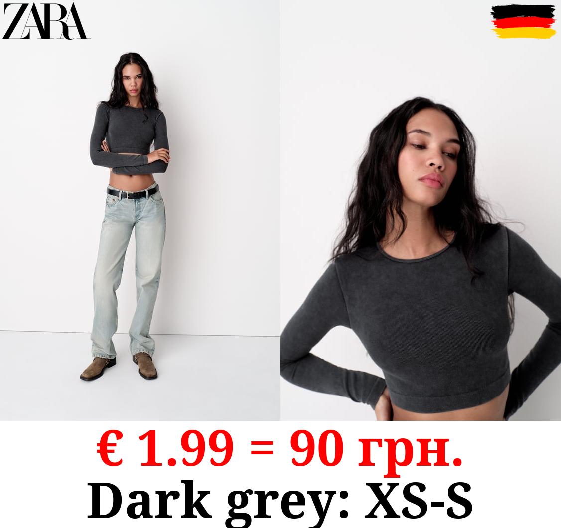 SEAMLESS RIBBED FADED CROP TOP