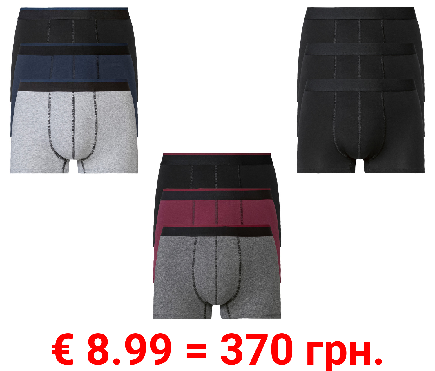 LIVERGY® Herren Boxer, 3 Stück, mit hohem Baumwollanteil
