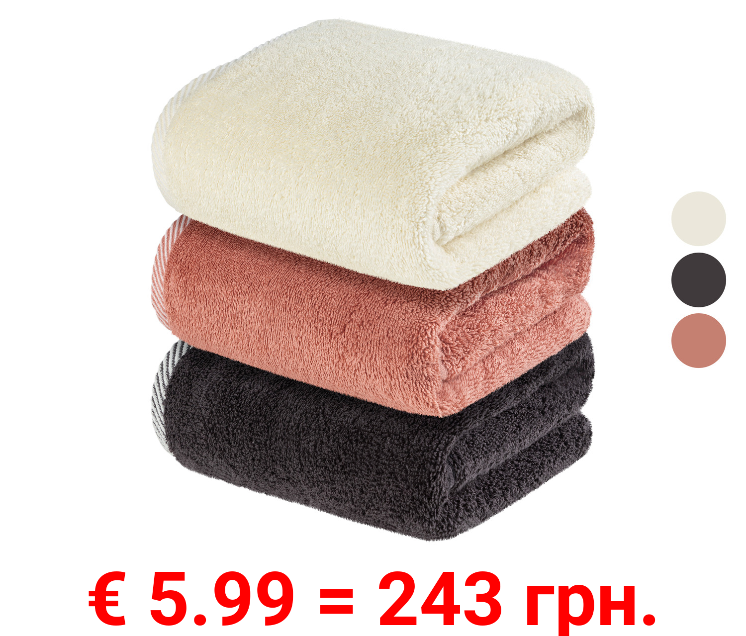 LIVARNO home Frottier-Handtuch, 50 x 100 cm, 2er-Set