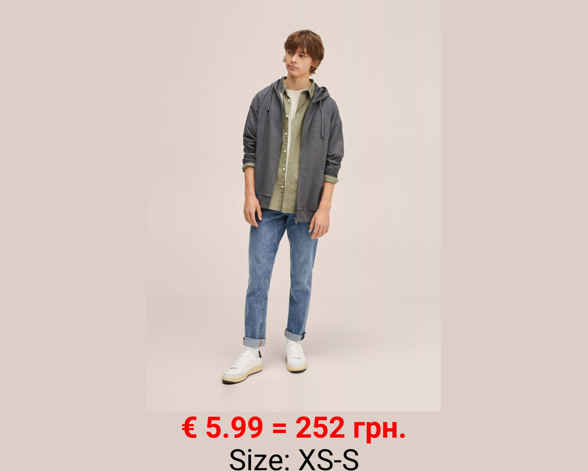 Sudadera capucha cremallera