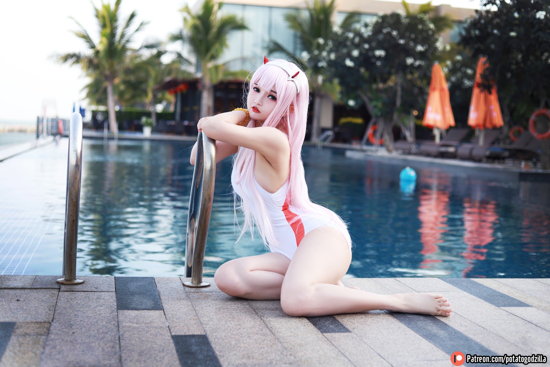 Cosplay Potato Godzilla Zero Two Swimsuit 12