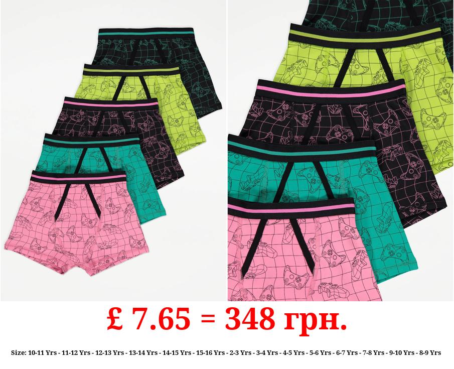 Bright Gaming Print Trunks 5 Pack