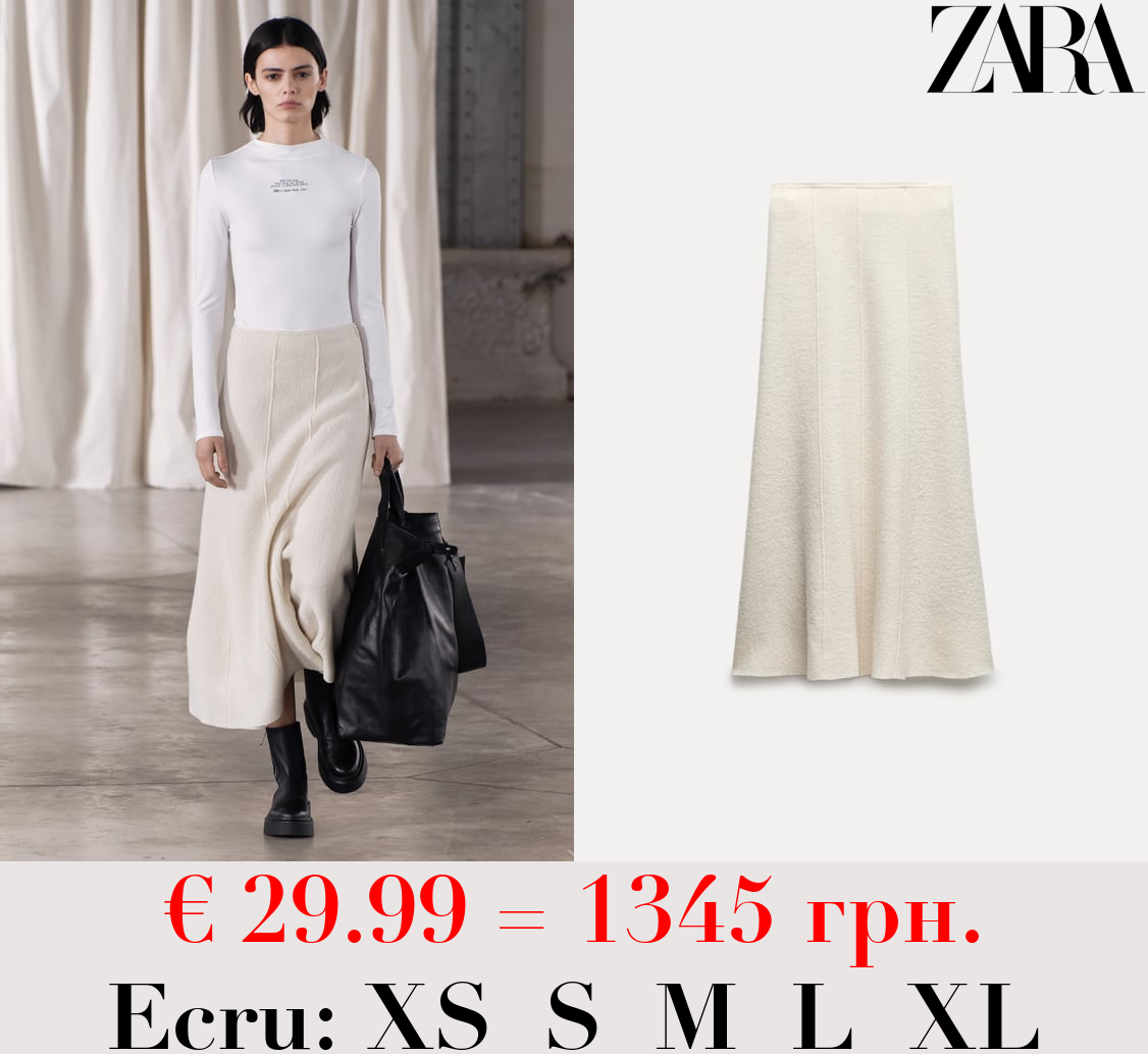 ZW COLLECTION 100% WOOL LAYERED SKIRT