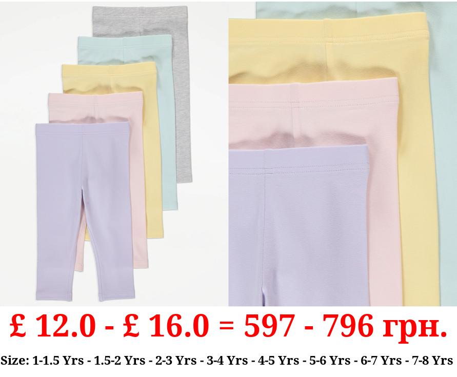 Pastel Cropped Leggings 5 Pack