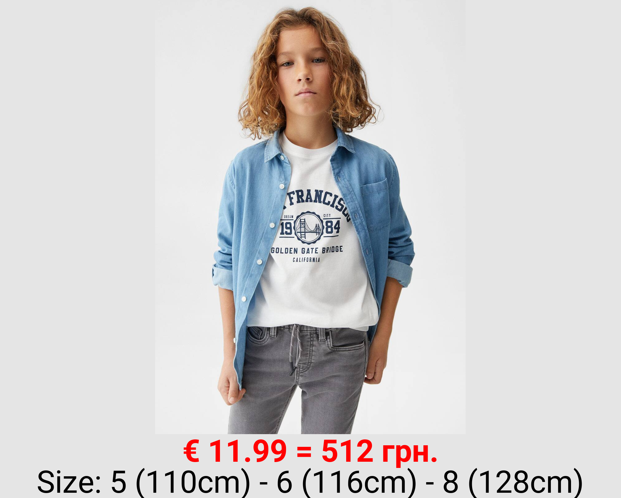 Jeans cintura elástica cordón