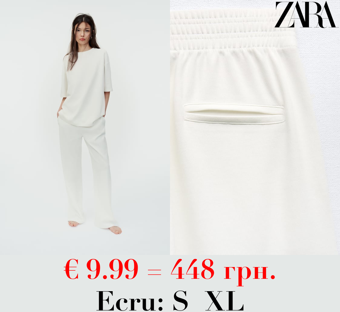 WASHED INTERLOCK TROUSERS