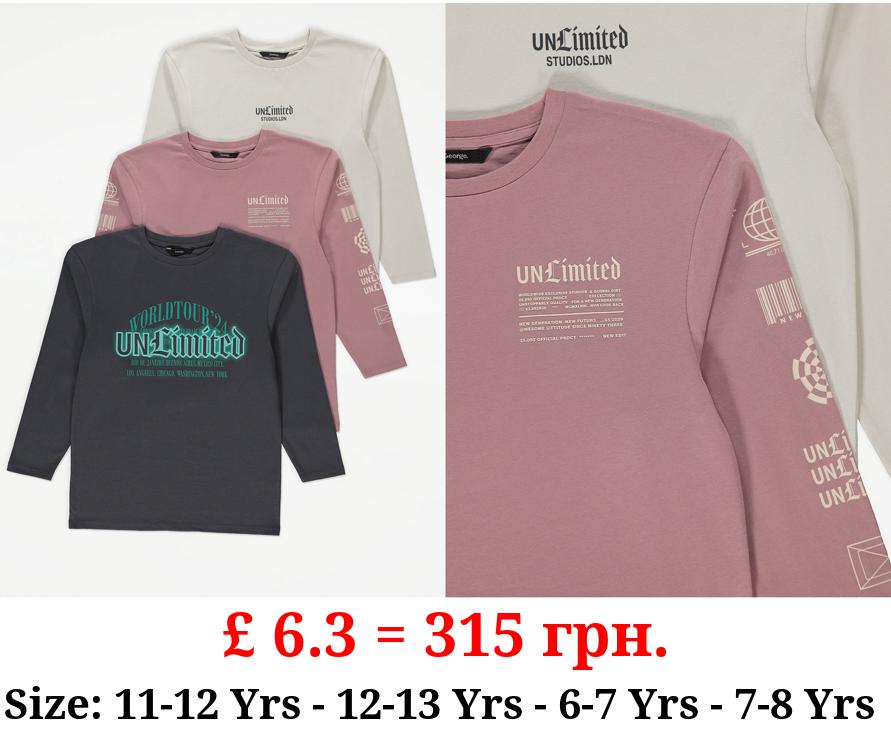 Unlimited World Tour Long Sleeve Tops 3 Pack