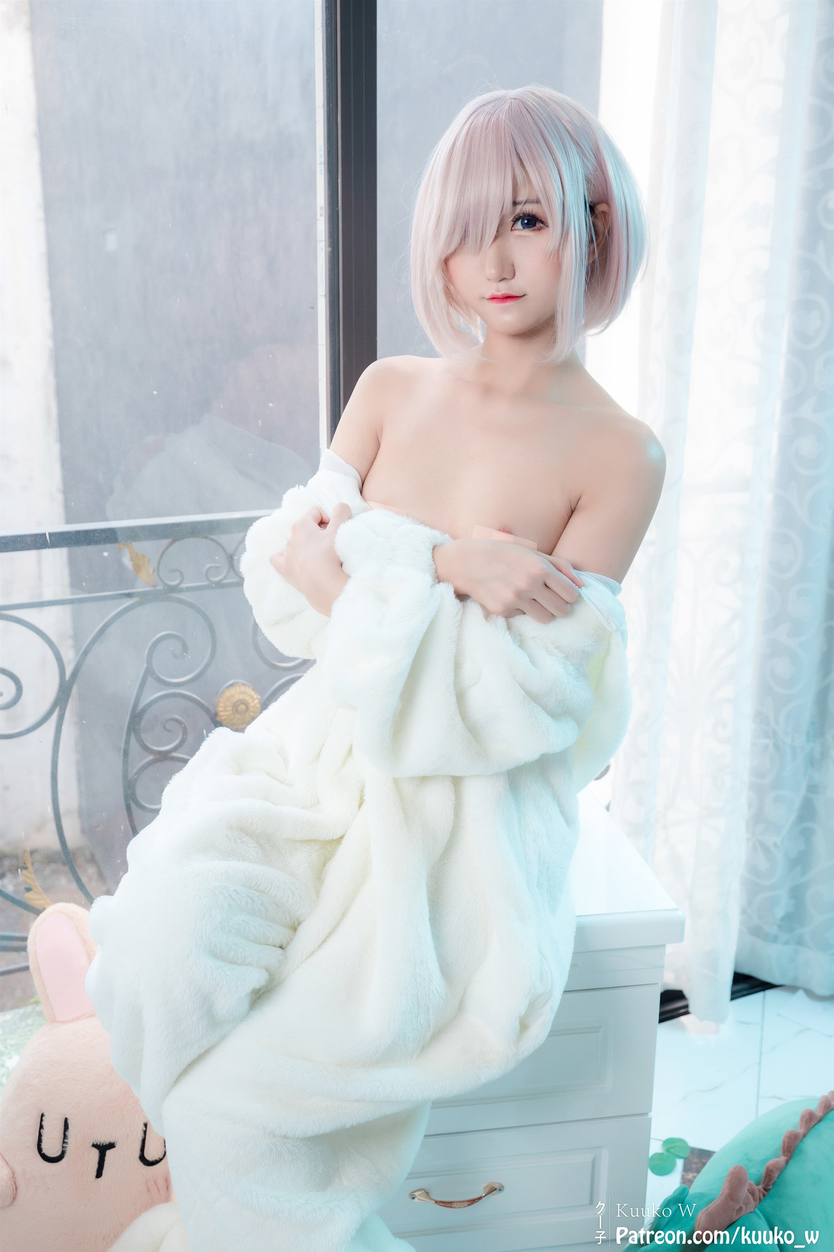 Cosplay KuukoW クー子 Mashu Kyrielight Kigurumi Pajama 4