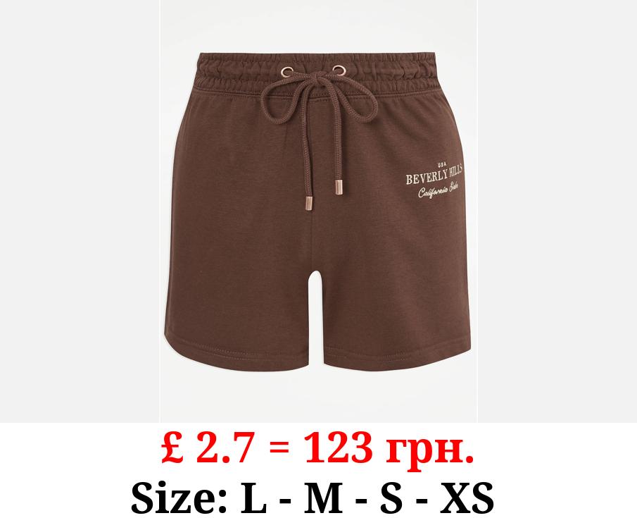 G21 Chocolate Beverley Hills Jersey Shorts