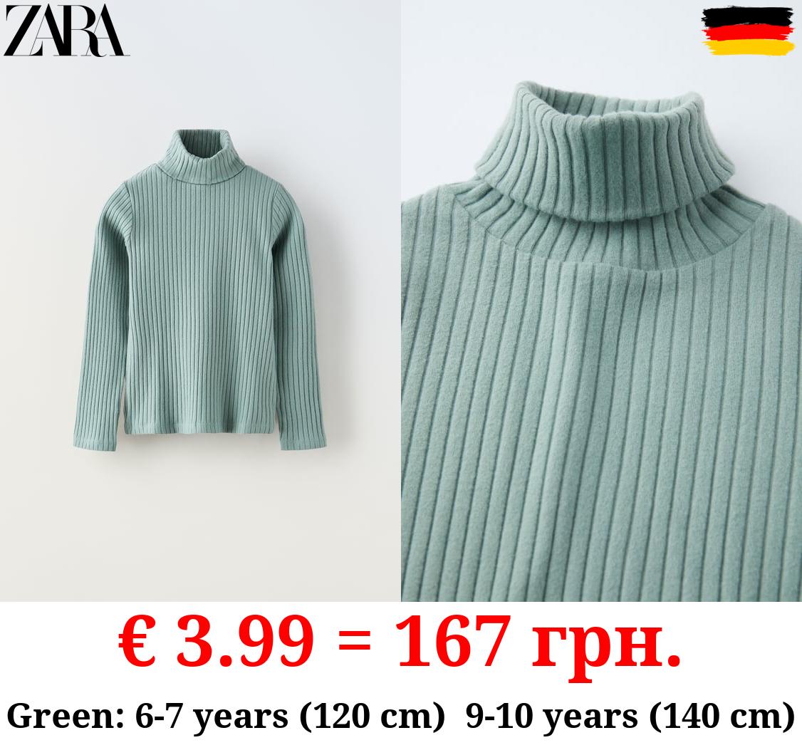 RIBBED TURTLENECK T-SHIRT