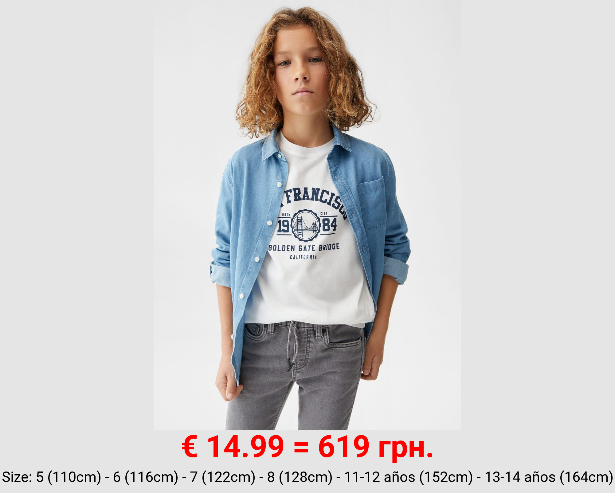 Jeans cintura elástica cordón