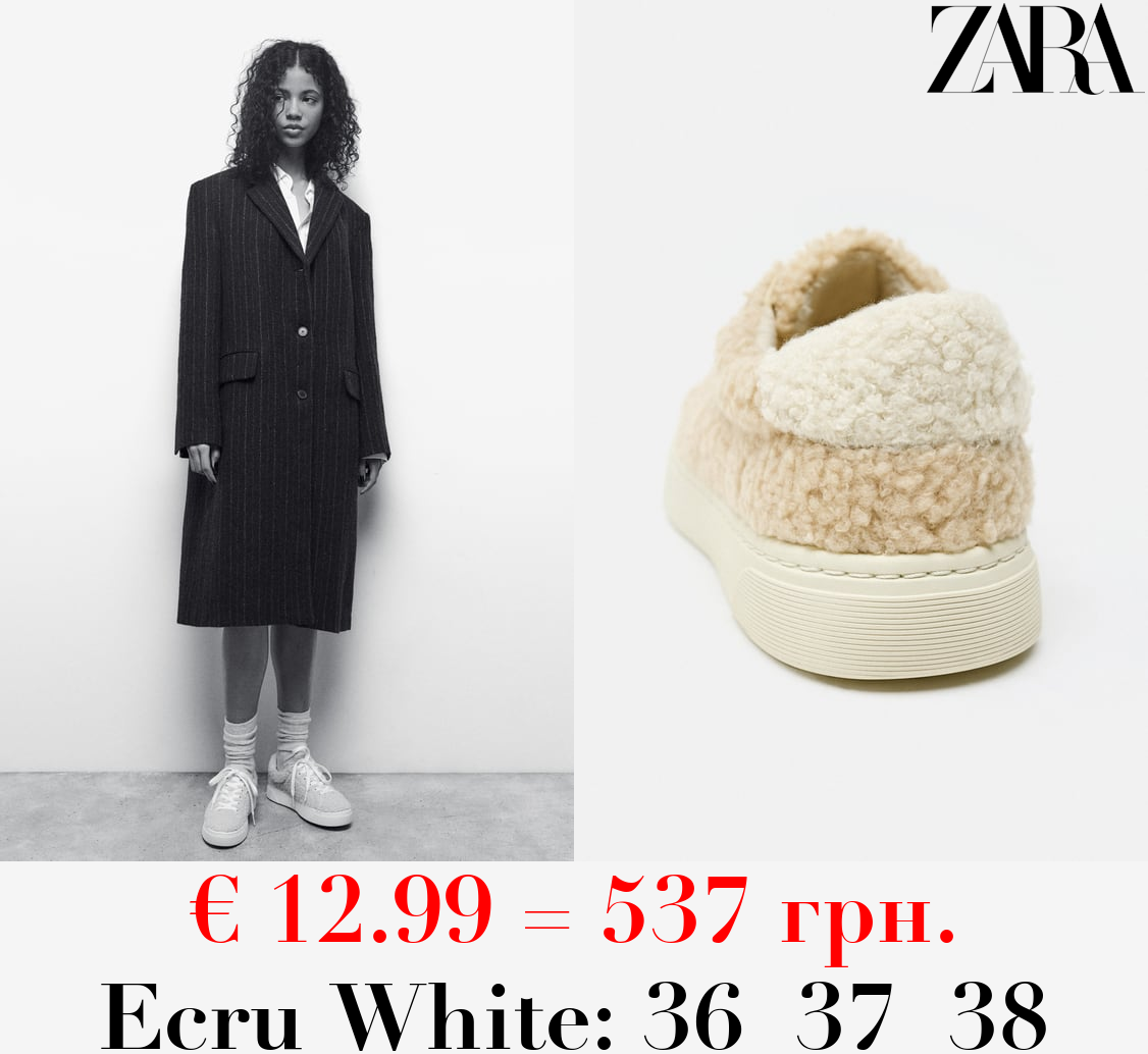 FAUX SHEARLING TRAINERS