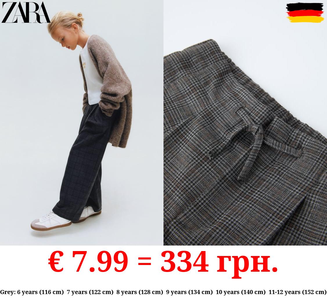 CHECKED TROUSERS WITH CORD