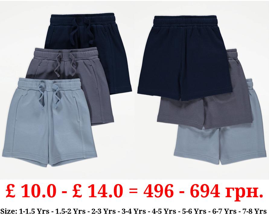 Blue Jersey Shorts 3 Pack