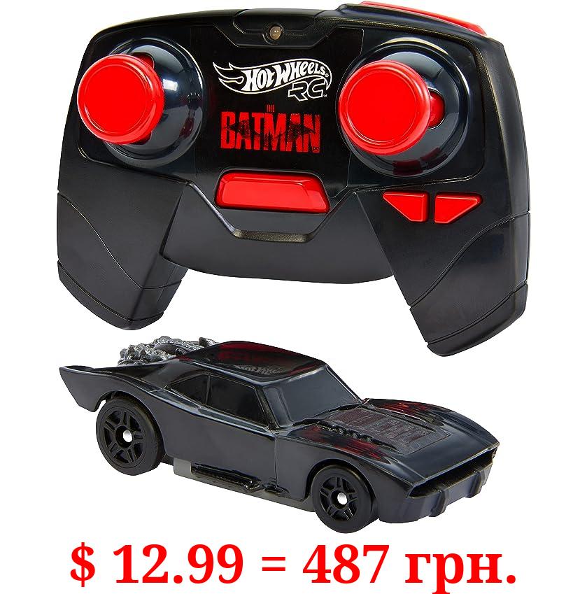 Hot Wheels Rc Batmobile From the Batman Movie in 1:64 Scale, Remote-Control Toy Car, Works On & Off Track