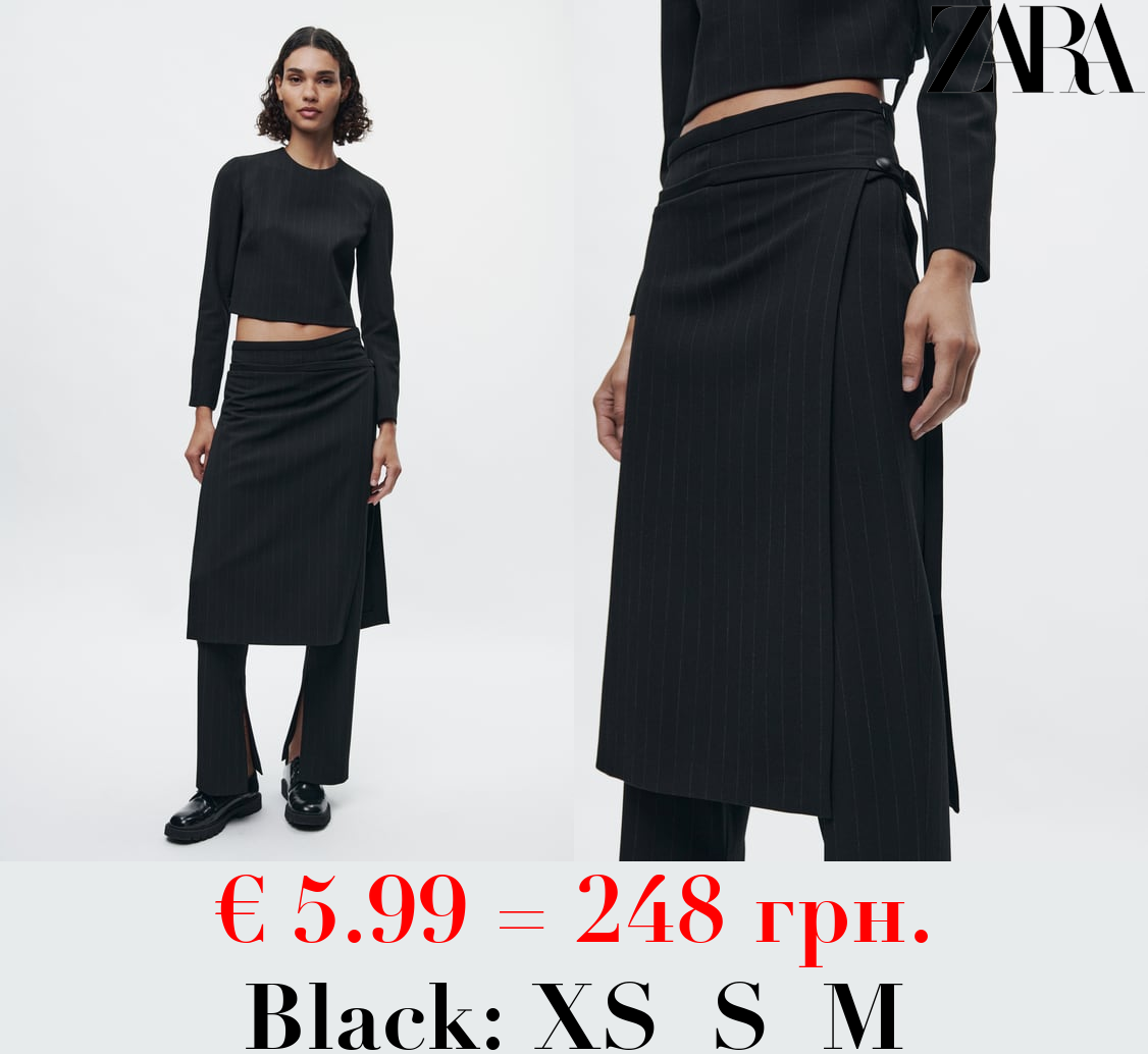ZW COLLECTION PINSTRIPE PAREO SKIRT OVER TROUSERS