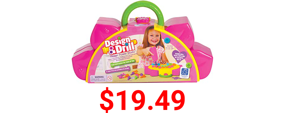 Educational Insights Design & Drill Flower Power Studio, Drill Toy, 70 Piece Set , Perfect for Boys & Girls Ages 3+