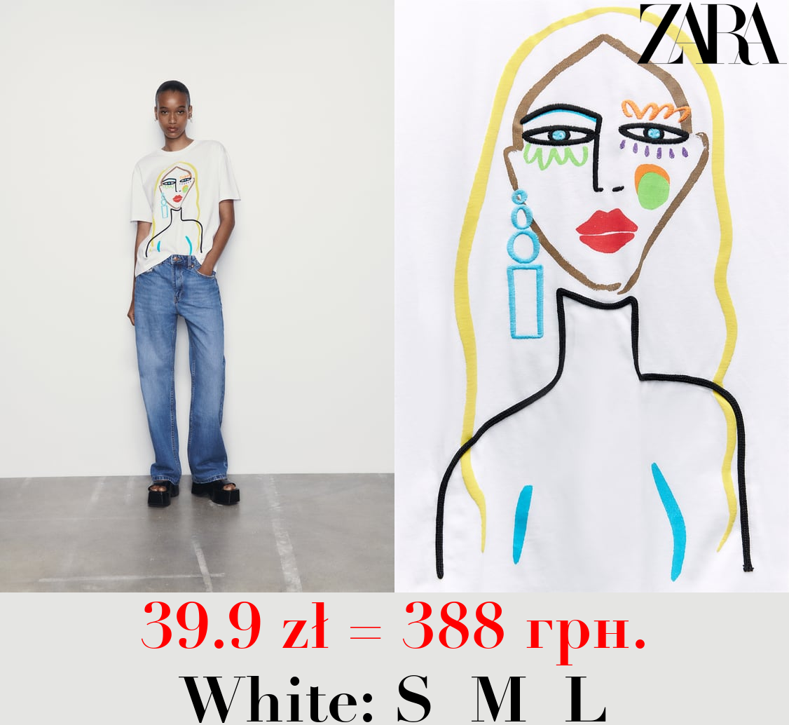 EMBROIDERED GIRL T-SHIRT