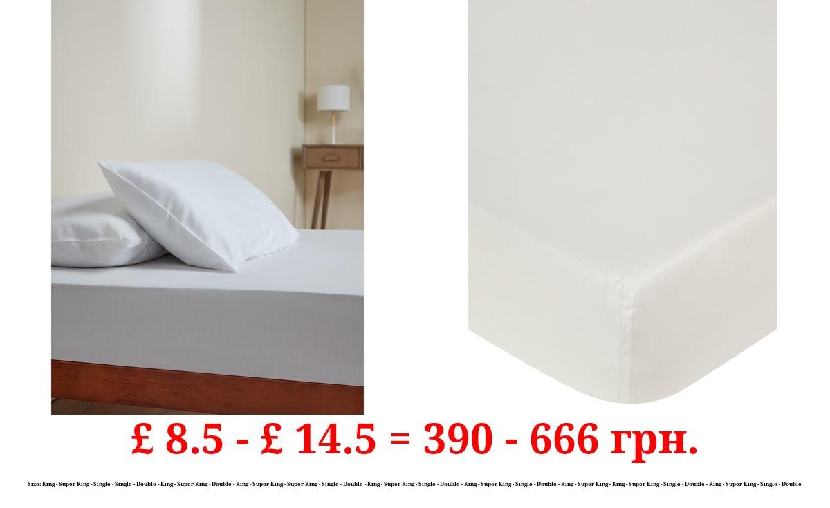 100% Cotton Plain Sateen Fitted Sheet