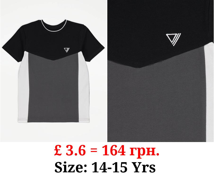 Black Colour Block Top