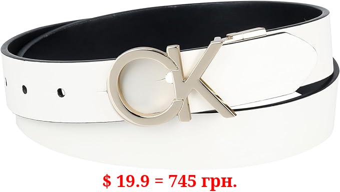 Calvin Klein Women's Two-in-one Reversible Ck Monogram Plaque Buckle