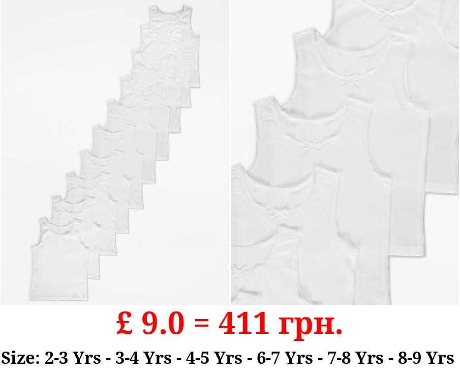 White Plain Vests with Bow 10 Pack