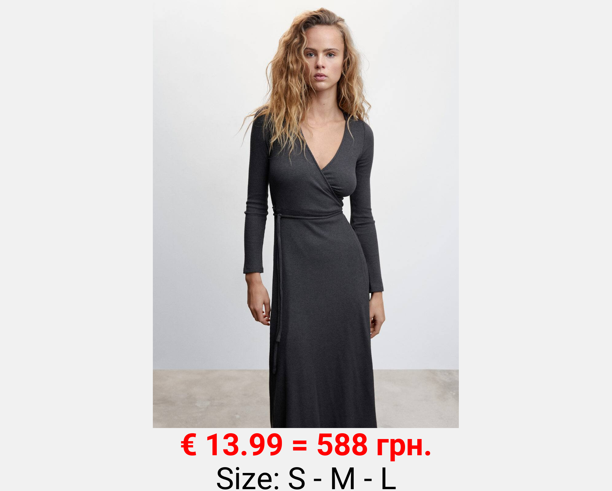 Vestido canalé cruzado