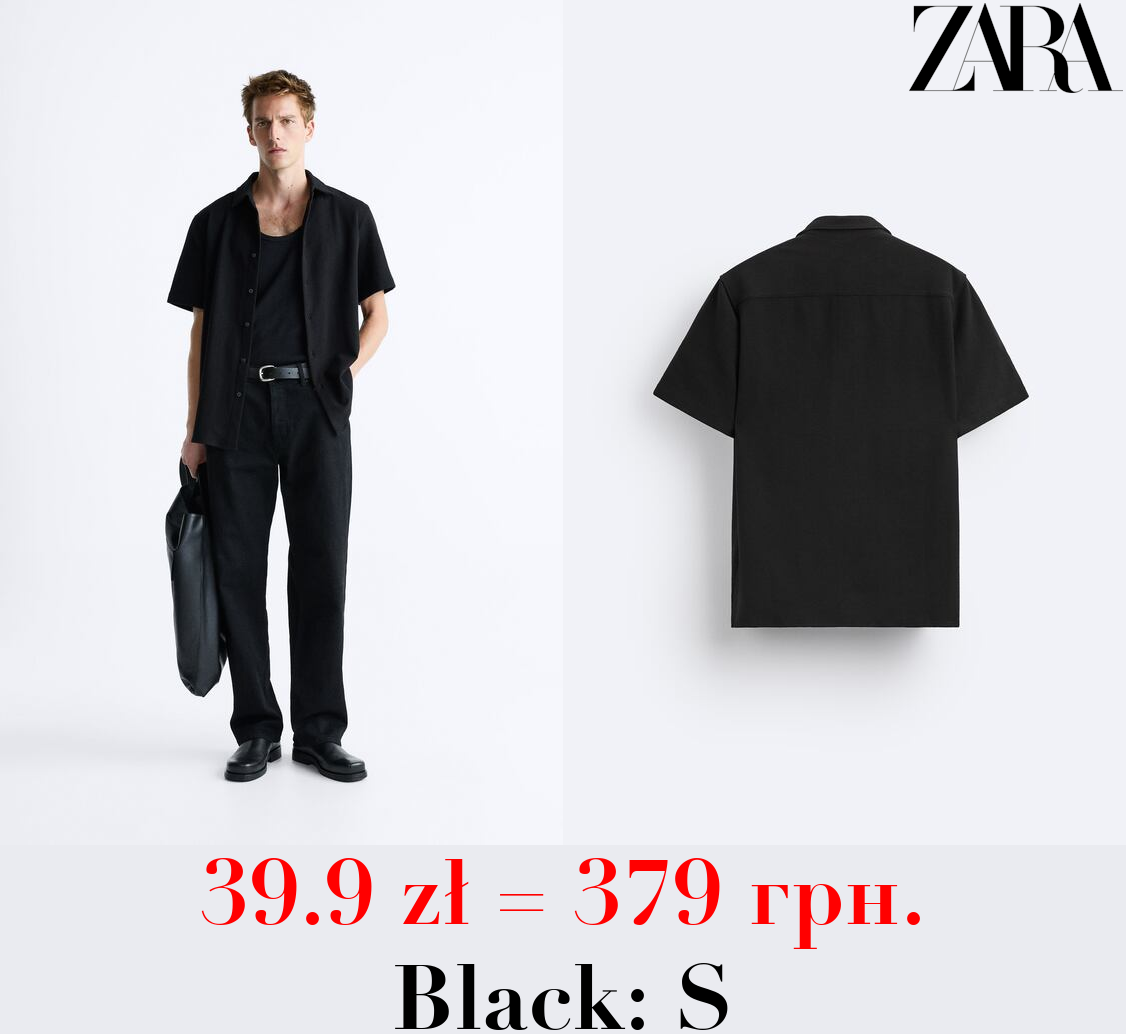 CHECK-TEXTURED WEAVE SHIRT