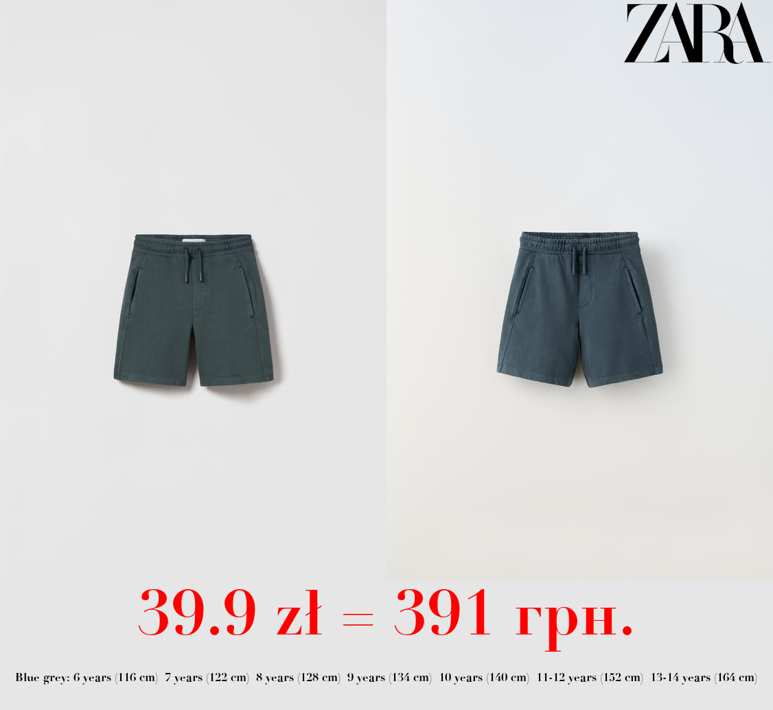 GARMENT-DYED PLUSH BERMUDA SHORTS