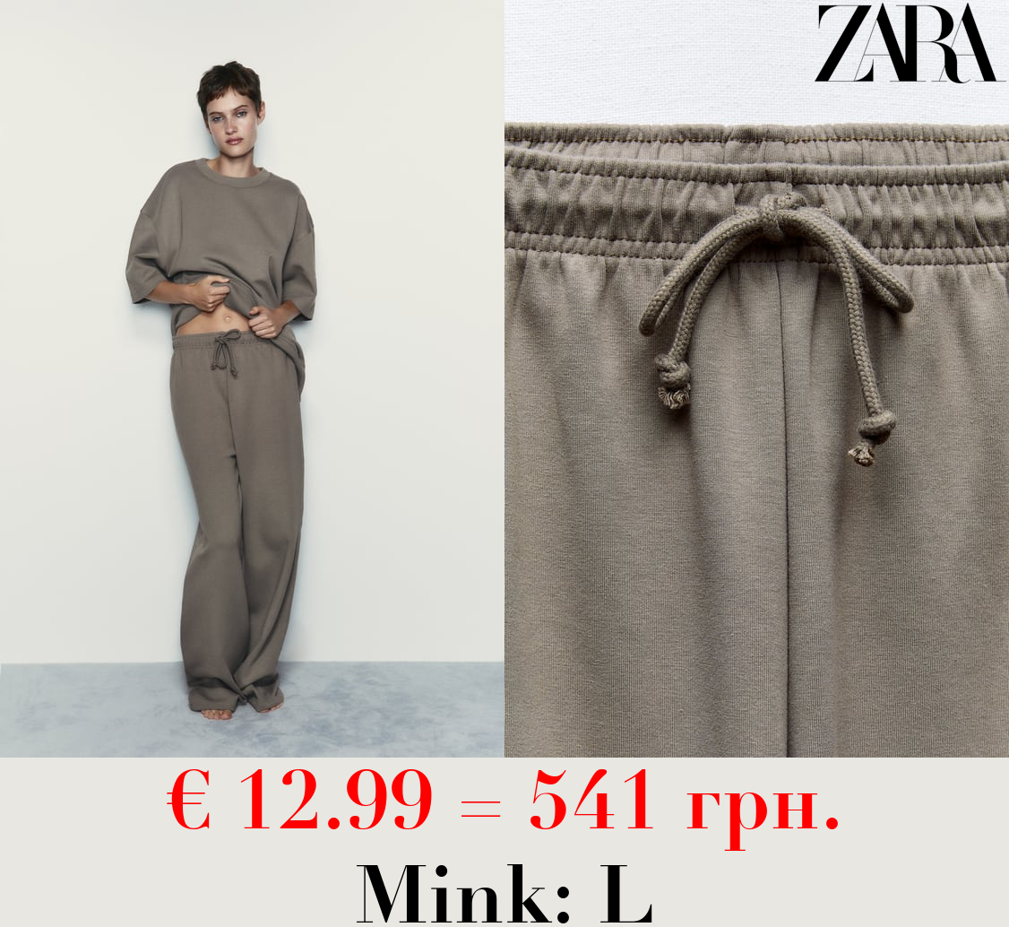 STRAIGHT-LEG PLUSH TROUSERS