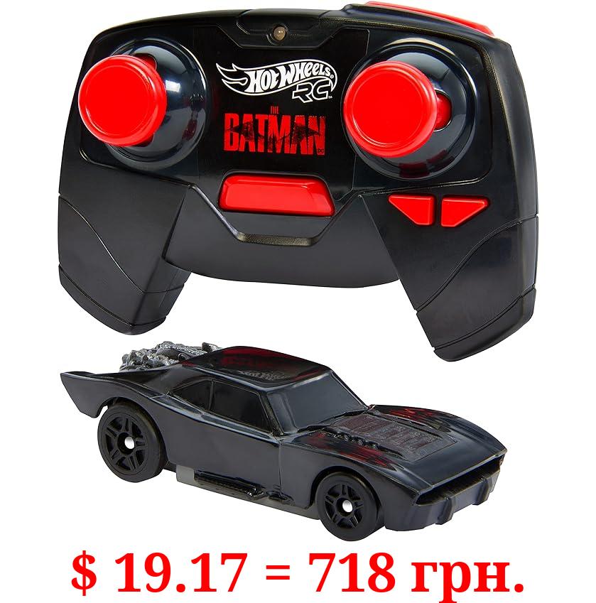 Hot Wheels Rc Batmobile From the Batman Movie in 1:64 Scale, Remote-Control Toy Car, Works On & Off Track