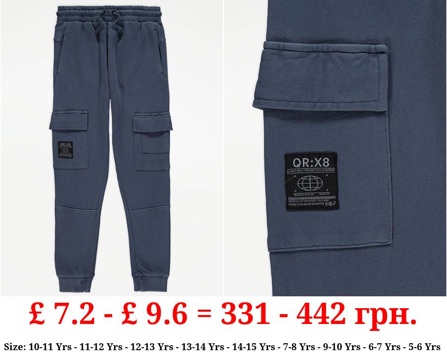 Navy Washed Cargo Joggers