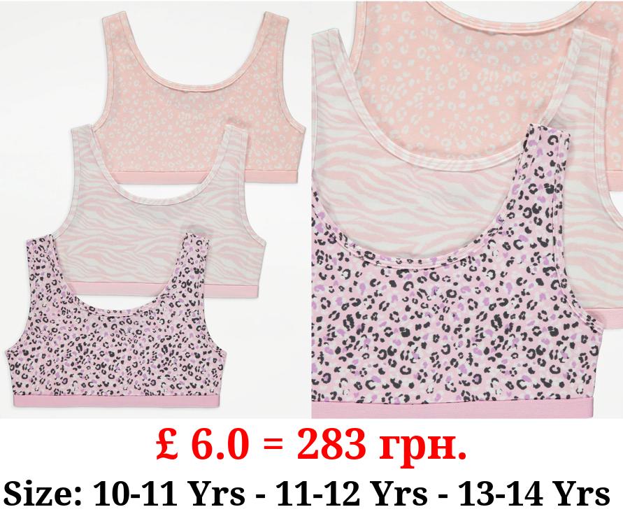 Pink Animal Print Crop Tops 3 Pack
