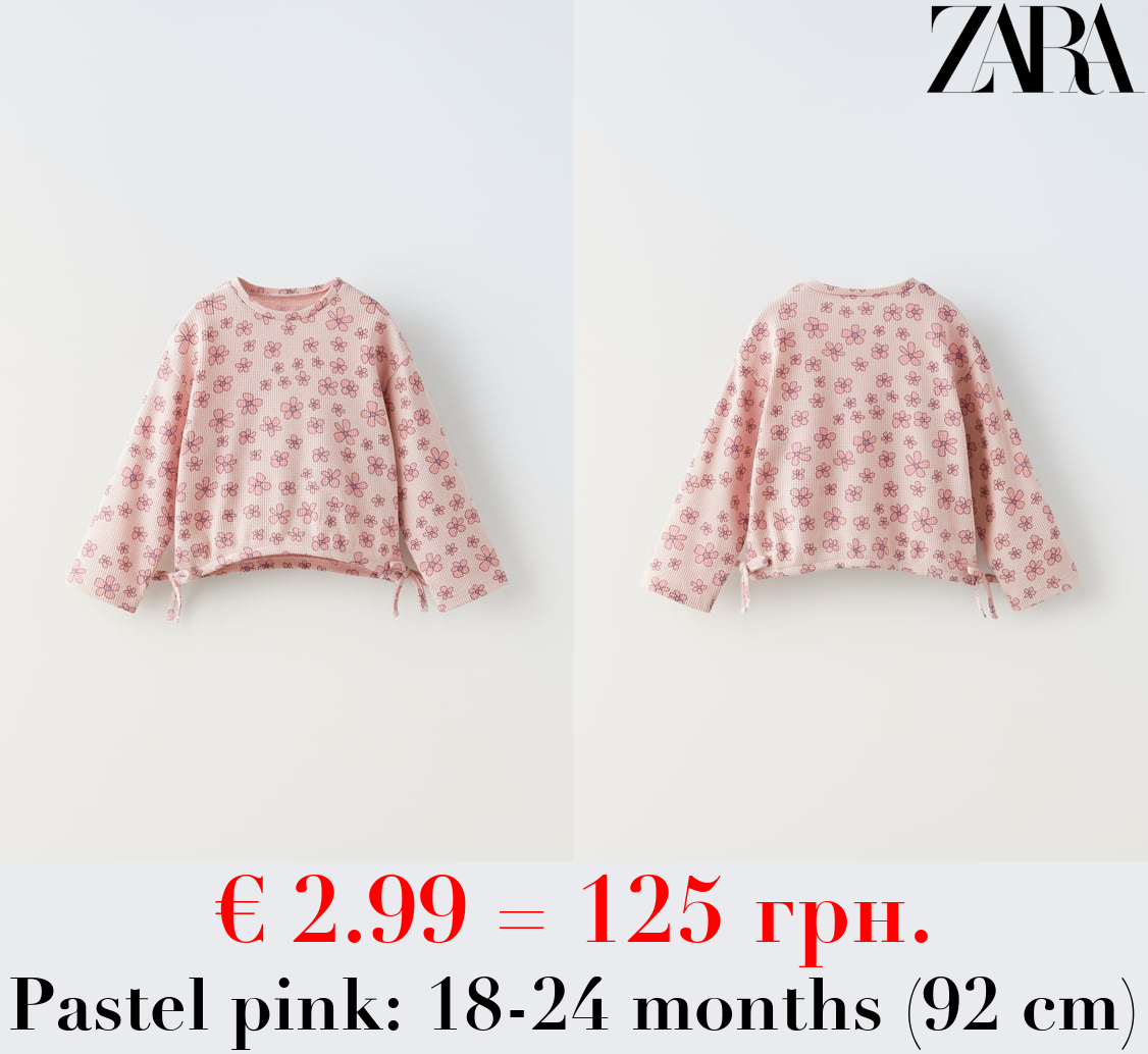 WAFFLE-KNIT FLORAL T-SHIRT