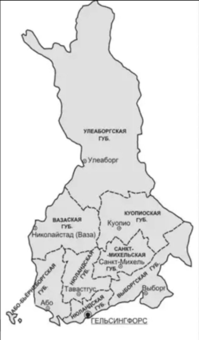 Карта финляндии до 1917 года карта