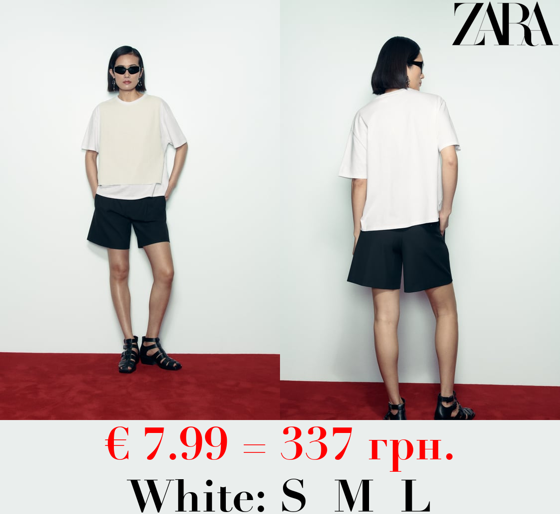 CONTRAST CHUNKY KNIT T-SHIRT