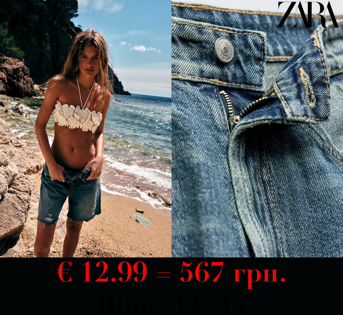 TRF MID-RISE DENIM BERMUDA SHORTS