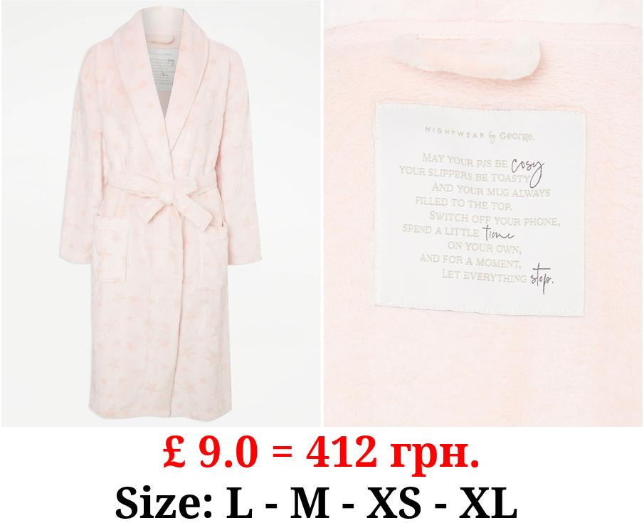 Pink Star Print Dressing Gown