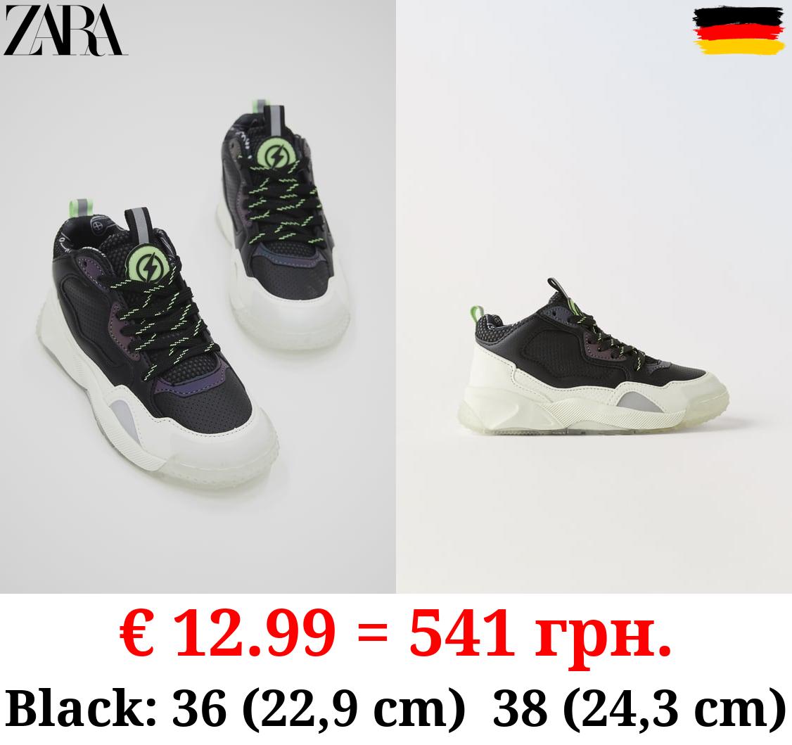 GLOW-IN-THE-DARK HIGH-TOP SNEAKERS